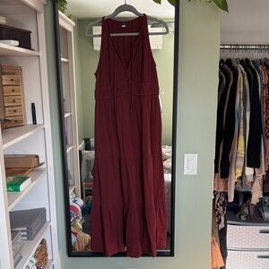 Old Navy Burgundy Cotton Maxi Dress